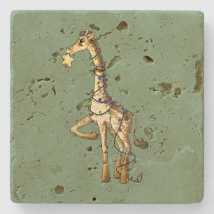 Glanzende Giraffe Stenen Onderzetter