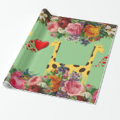 Glanzende Giraffe voor opvulpapier Cadeaupapier (Uitgerold)