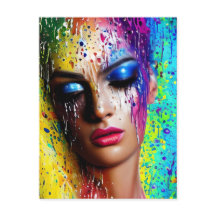 Glanzende gladde glazen verfborstels streken druip