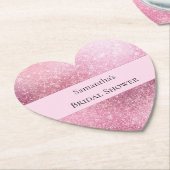 Glanzende Glam Roze Glitter Bruiloftsfeest Kartonnen Onderzetters (Gekanteld)