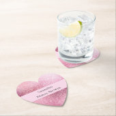 Glanzende Glam Roze Glitter Bruiloftsfeest Kartonnen Onderzetters (Insitu)