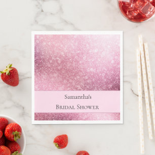 Glanzende Glam Roze Glitter Bruiloftsfeest Servet