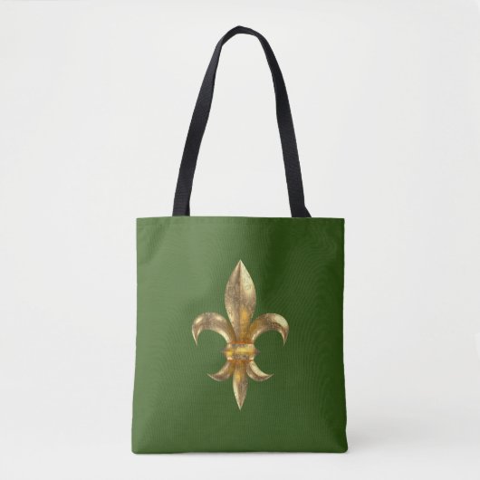 Glanzende glanzende Fleur de Lys Tote Bag (Voorkant)