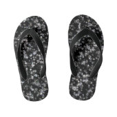 Glanzende Glassy Bokeh Glitter Confetti en Zwart Kinder Teenslippers (Voetbed)