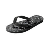 Glanzende Glassy Bokeh Glitter Confetti en Zwart Kinder Teenslippers (Schuin)