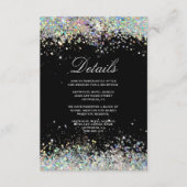 Glanzende Glitter Elegante Moderne Trouw Bruin Informatiekaartje (Voorkant)