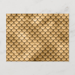 Glanzende Glitter Gouden Bronzen Vis Schub Zeemeer Briefkaart