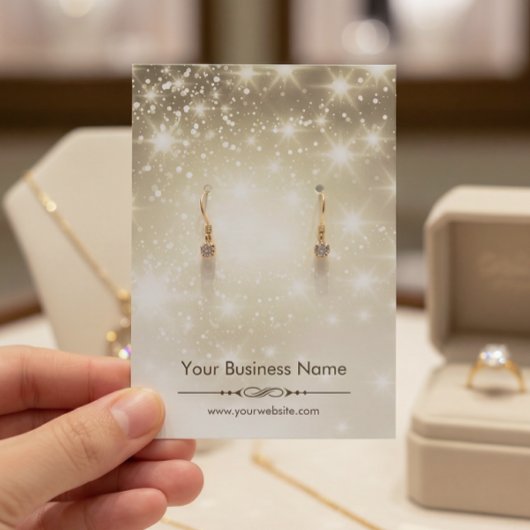 Glanzende Glitter Gouden Sparkles Oorbel Display K Visitekaartjes