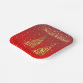 Glanzende Golden Christmas Trees Holiday Paper Bor Papieren Bordje (Gebogen)