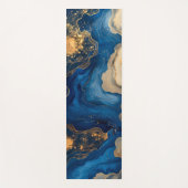 Glanzende Golden Flow Blue Sky Marble Luxe Textuur Yogamat (Voorkant)