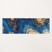 Glanzende Golden Flow Blue Sky Marble Luxe Textuur Yogamat (Voorkant (horizontaal))
