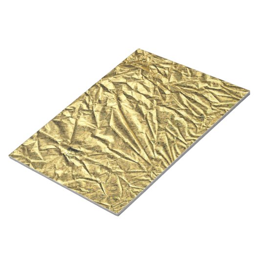 Glanzende goud folie notitieblok (Schuin)