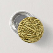 Glanzende goud folie ronde button 3,2 cm (Voorkant /achterkant)