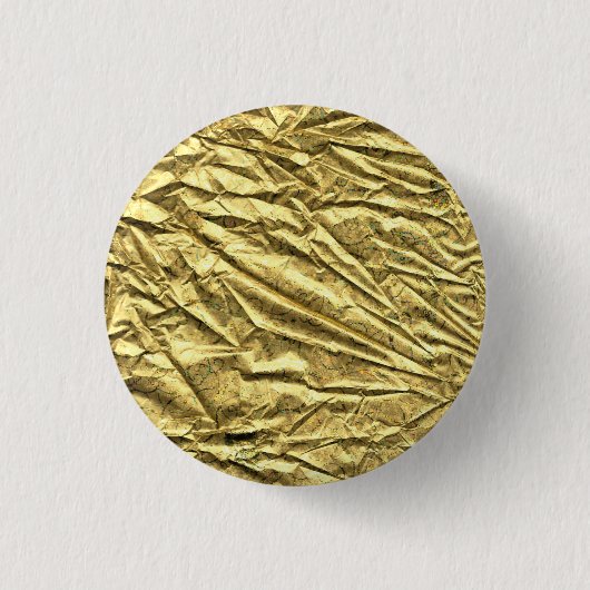 Glanzende goud folie ronde button 3,2 cm (Voorkant)