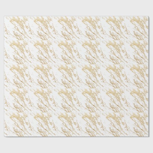 Glanzende Goud Folie Verf Marmer Textuur Cadeaupapier (Vlak)