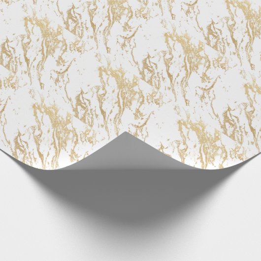 Glanzende Goud Folie Verf Marmer Textuur Cadeaupapier (Hoek)