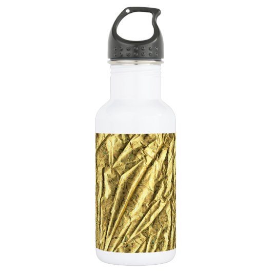 Glanzende goud folie waterfles (Voorkant)