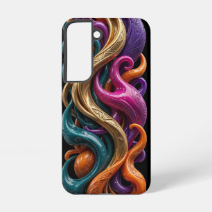 Glanzende Goud Teal Magenta Organische iPhone Hoes Samsung Galaxy Hoesje