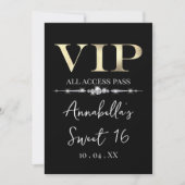 Glanzende Goud VIP op Zwart Kaart (Voorkant)