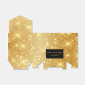 Glanzende gouden achtergrond bedankdoosjes (Uitgevouwen)