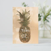Glanzende Gouden Ananas Elegant Feest Tafelnummer (Staand voorkant)