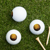 Glanzende gouden Bitcoin golfballen (Insitu Gras)