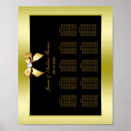 Glanzende Gouden Boog & Zwarte Trouw Poster