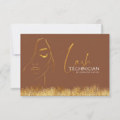 Glanzende gouden & bruine wimpertechnicus cadeaubo (Voorkant)