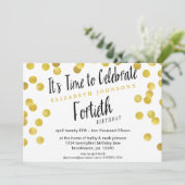 Glanzende gouden confetti 40ste verjaardagsfeest u kaart (Staand voorkant)