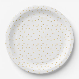 Glanzende Gouden Confetti Baby Shower Papieren Bordje