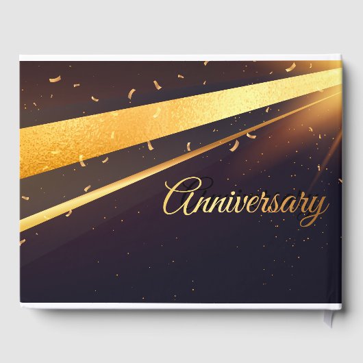 Glanzende Gouden confetti glitters 25ste verjaarda Gastenboek (Achterkant)