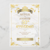 Glanzende Gouden Elegante Rand Folie Folie Uitnodiging (Voorkant)