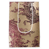 Glanzende Gouden Glam Bourgondiërode Harten Bruilo Medium Cadeauzakje (Achterkant)