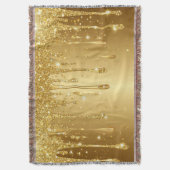 Glanzende Gouden Glitter Druppel Achtergrond Deken (Voorkant Verticaal)