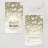 Glanzende Gouden Glitter Sparkles Afspraakkaart Afsprakenkaartje (Voorkant / Achterkant)