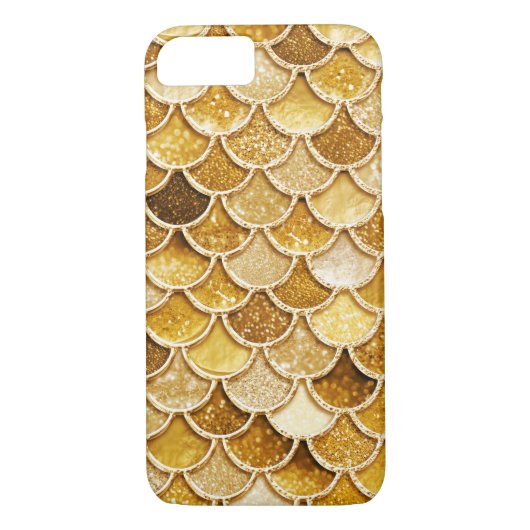 Glanzende Gouden Glitter Zeemeermin Schalen Telefo Case-Mate iPhone Case (Achterkant)