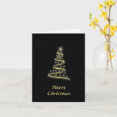Glanzende gouden kerstboom zwart kaart (Gele Bloem)