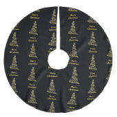 Glanzende gouden kerstboom zwart kerstboom rok (Voorkant)