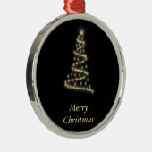 Glanzende gouden kerstboom zwart metalen ornament (Rechts)