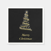 Glanzende gouden kerstboom zwart servet (Voorkant)