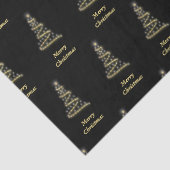 Glanzende gouden kerstboom zwart tissuepapier (Detail)