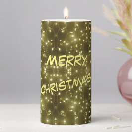 Glanzende Gouden Lichten Kerst Pilaarkaars