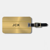 Glanzende gouden metalen textuur bagagelabel (Voorkant horizontaal)