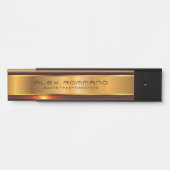 Glanzende gouden metallic textuur deurbordje (Voorkant)