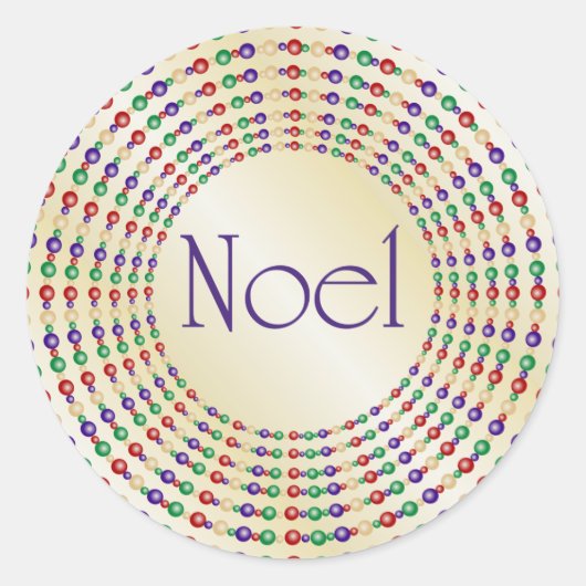 Glanzende gouden Noel Stickers (Voorkant)