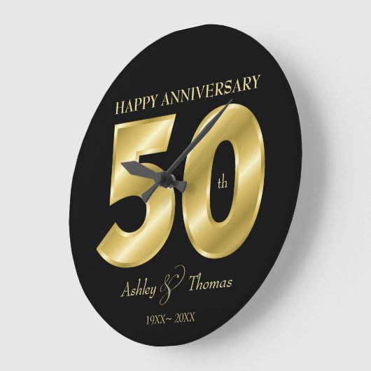 Glanzende Gouden Nummers Grote Klok (Hoek)