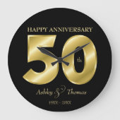 Glanzende Gouden Nummers Grote Klok (Voorkant)