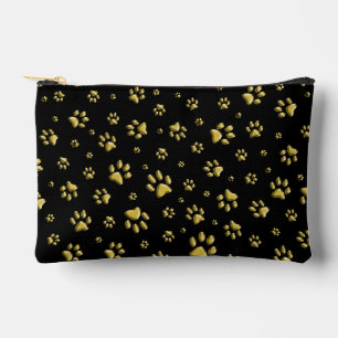 Glanzende Gouden Pootjes Zwarte Achtergrond Print  Etui