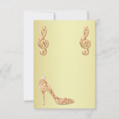 Glanzende Gouden Stiletto & Muzieknote Bedankt (Achterkant)