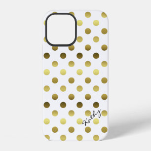 Glanzende Gouden Stippen iPhone 12 Hoesje